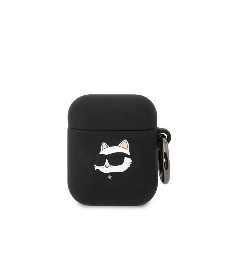 Karl Lagerfeld KLA2RUNCHK AirPods 1/2 cover black/black Silicone Choupette Head 3D
