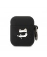 Karl Lagerfeld KLA2RUNCHK AirPods 1/2 cover black/black Silicone Choupette Head 3D