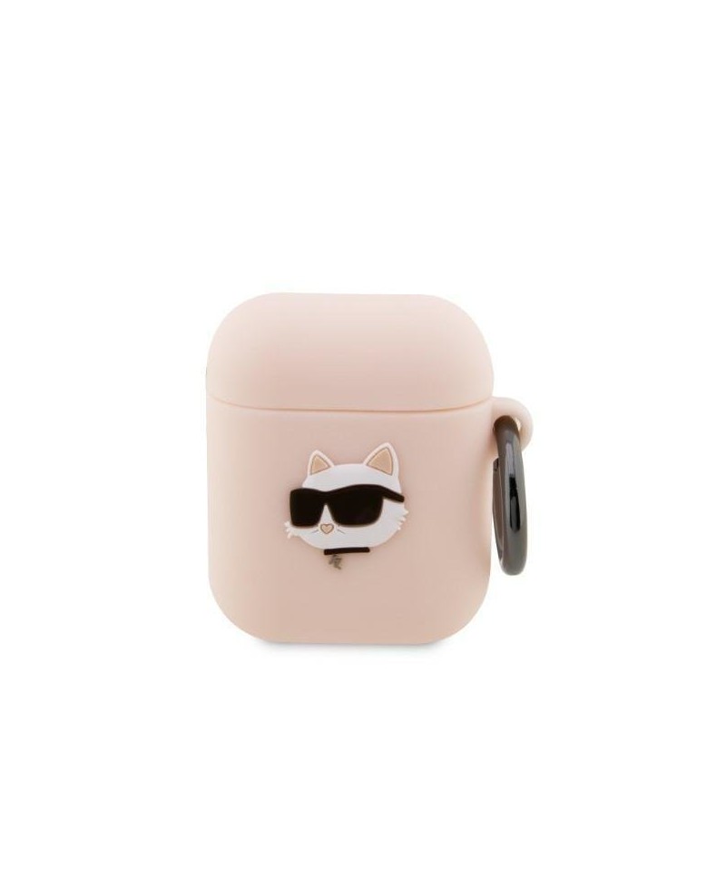 Karl Lagerfeld KLA2RUNCHP AirPods 1/2 cover pink/pink Silicone Choupette Head 3D
