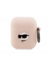Karl Lagerfeld KLA2RUNCHP AirPods 1/2 cover pink/pink Silicone Choupette Head 3D