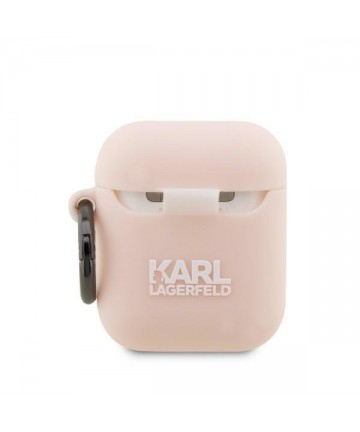 Karl Lagerfeld KLA2RUNCHP AirPods 1/2 cover pink/pink Silicone Choupette Head 3D