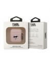 Karl Lagerfeld KLA2RUNCHP AirPods 1/2 cover pink/pink Silicone Choupette Head 3D
