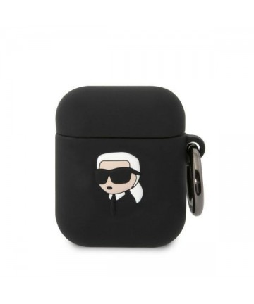 Karl Lagerfeld KLA2RUNIKK AirPods 1/2 cover black/black Silicone Karl Head 3D