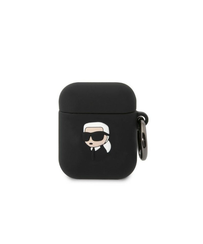 Karl Lagerfeld KLA2RUNIKK AirPods 1/2 cover black/black Silicone Karl Head 3D