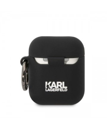 Karl Lagerfeld KLA2RUNIKK AirPods 1/2 cover black/black Silicone Karl Head 3D