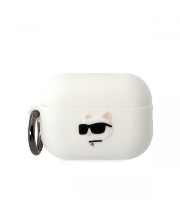 Karl Lagerfeld KLAP2RUNCHH AirPods Pro 2 cover white/white Silicone Choupette Head 3D
