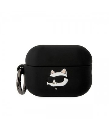 Karl Lagerfeld KLAP2RUNCHK AirPods Pro 2 cover black/black Silicone Choupette Head 3D