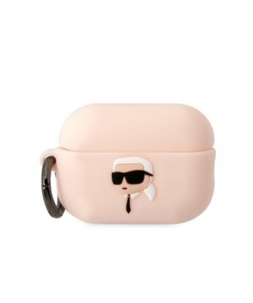 Karl Lagerfeld KLAP2RUNIKP AirPods Pro 2 cover pink/pink Silicone Karl Head 3D