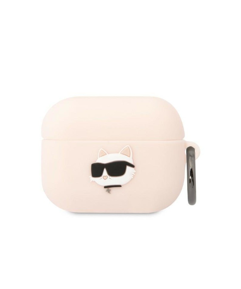 Karl Lagerfeld KLAPRUNCHP AirPods Pro cover pink/pink Silicone Choupette Head 3D