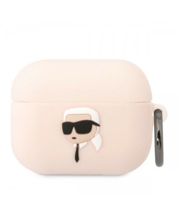 Karl Lagerfeld KLAPRUNIKP AirPods Pro cover pink/pink Silicone Karl Head 3D