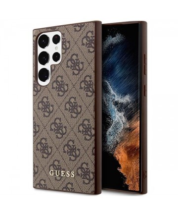 Guess GUHCS23LG4GFBR S23 Ultra S918 brown/brown hard case 4G Metal Gold Logo