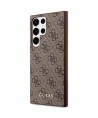 Guess GUHCS23LG4GFBR S23 Ultra S918 brown/brown hard case 4G Metal Gold Logo