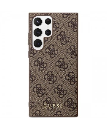 Guess GUHCS23LG4GFBR S23 Ultra S918 brown/brown hard case 4G Metal Gold Logo