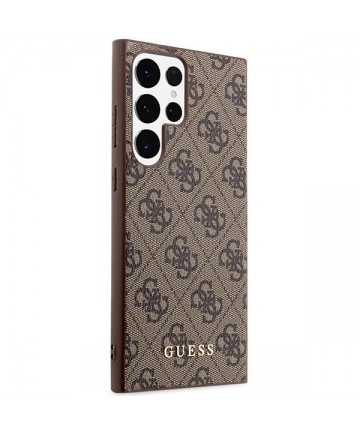 Guess GUHCS23LG4GFBR S23 Ultra S918 brown/brown hard case 4G Metal Gold Logo