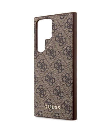 Guess GUHCS23LG4GFBR S23 Ultra S918 brown/brown hard case 4G Metal Gold Logo