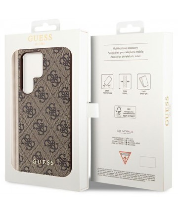 Guess GUHCS23LG4GFBR S23 Ultra S918 brown/brown hard case 4G Metal Gold Logo