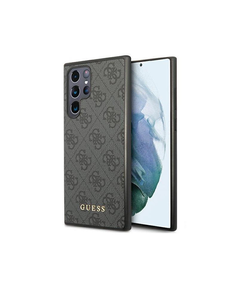Guess GUHCS23LG4GFGR S23 Ultra S918 grey/grey hardcase 4G Metal Gold Logo