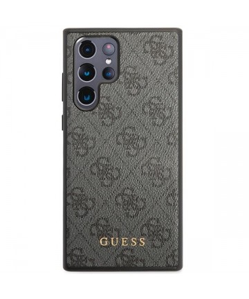 Guess GUHCS23LG4GFGR S23 Ultra S918 grey/grey hardcase 4G Metal Gold Logo