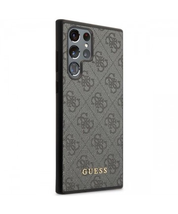 Guess GUHCS23LG4GFGR S23 Ultra S918 grey/grey hardcase 4G Metal Gold Logo