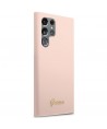 Guess GUHCS23LLSLMGPP S23 Ultra S918 pink/pink hardcase Silicone Script Metal Logo
