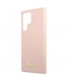 Guess GUHCS23LLSLMGPP S23 Ultra S918 pink/pink hardcase Silicone Script Metal Logo