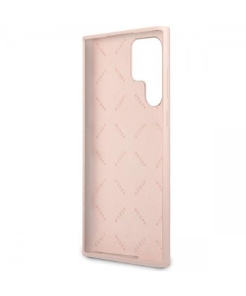 Guess GUHCS23LLSLMGPP S23 Ultra S918 pink/pink hardcase Silicone Script Metal Logo