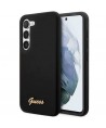 Guess GUHCS23MSLSMK S23+ S916 black/black hardcase Silicone Vintage Gold Logo
