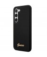 Guess GUHCS23MSLSMK S23+ S916 black/black hardcase Silicone Vintage Gold Logo