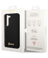Guess GUHCS23MSLSMK S23+ S916 black/black hardcase Silicone Vintage Gold Logo