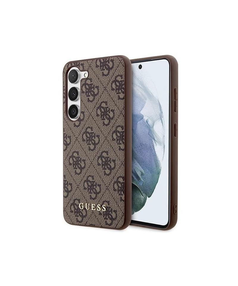 Guess GUHCS23SG4GFBR S23 S911 brown/brown hard case 4G Metal Gold Logo
