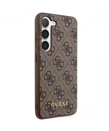 Guess GUHCS23SG4GFBR S23 S911 brown/brown hard case 4G Metal Gold Logo