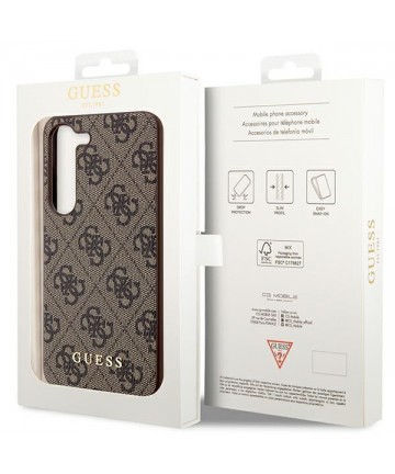 Guess GUHCS23SG4GFBR S23 S911 brown/brown hard case 4G Metal Gold Logo