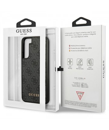 Guess GUHCS23SG4GFGR S23 S911 grey/grey hardcase 4G Metal Gold Logo