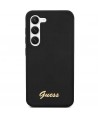 Guess GUHCS23SSLSMK S23 S911 black/black hardcase Silicone Vintage Gold Logo