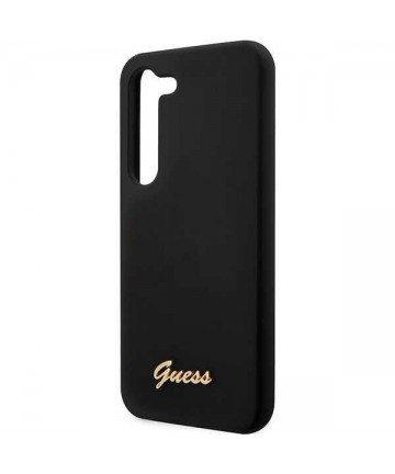 Guess GUHCS23SSLSMK S23 S911 black/black hardcase Silicone Vintage Gold Logo