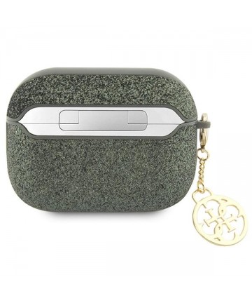 Guess GUAP2GLGSHA AirPods Pro 2 cover green/kaki Glitter Flake 4G Charm