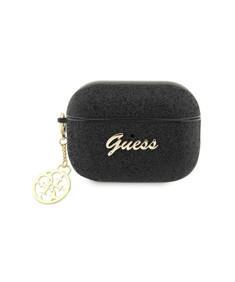 Guess GUAP2GLGSHK AirPods Pro 2 cover black/black Glitter Flake 4G Charm