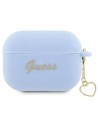 Guess GUAP2LSCHSB AirPods Pro 2 cover blue/blue Silicone Charm Heart Collection