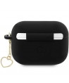 Guess GUAP2LSCHSK AirPods Pro 2 cover black/black Silicone Charm Heart Collection