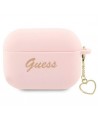 Guess GUAP2LSCHSP AirPods Pro 2 cover pink/pink Silicone Charm Heart Collection