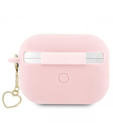 Guess GUAP2LSCHSP AirPods Pro 2 cover pink/pink Silicone Charm Heart Collection