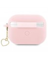 Guess GUAP2LSCHSP AirPods Pro 2 cover pink/pink Silicone Charm Heart Collection