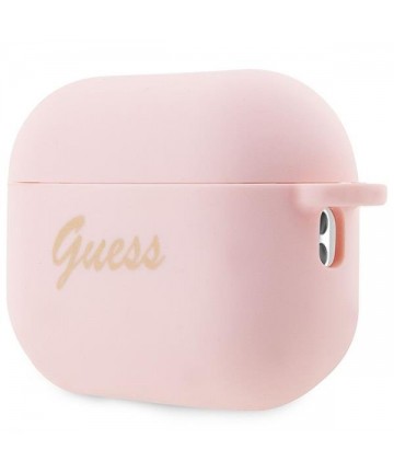 Guess GUAP2LSCHSP AirPods Pro 2 cover pink/pink Silicone Charm Heart Collection