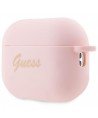 Guess GUAP2LSCHSP AirPods Pro 2 cover pink/pink Silicone Charm Heart Collection