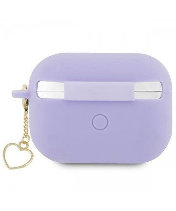 Guess GUAP2LSCHSU AirPods Pro 2 cover purple/purple Silicone Charm Heart Collection