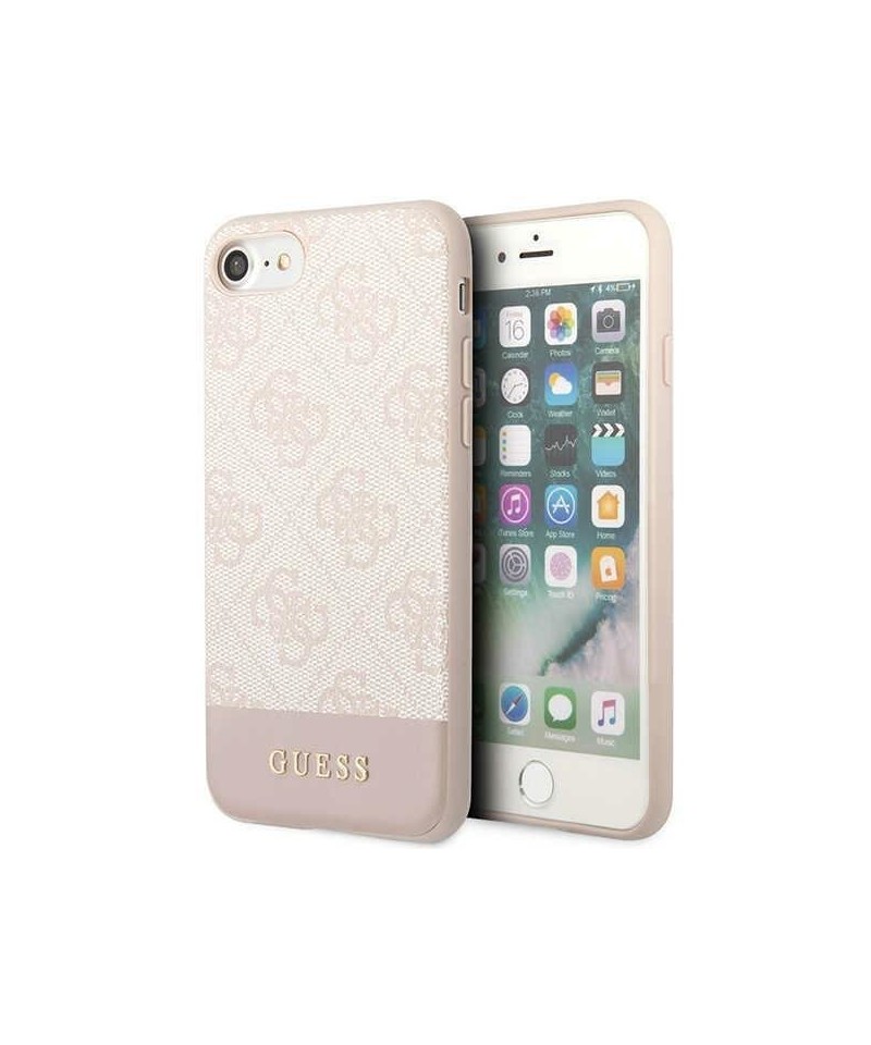 Guess GUHCI8G4GLPI iPhone 7/8/SE 2020/ 2022 pink/pink hard case 4G Stripe Collection