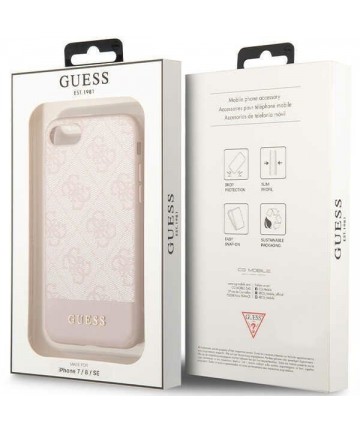 Guess GUHCI8G4GLPI iPhone 7/8/SE 2020/ 2022 pink/pink hard case 4G Stripe Collection