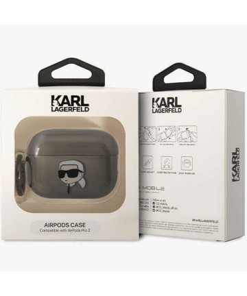 Karl Lagerfeld KKLAP2HNIKTCK Airpods Pro 2 cover black/black Ikonik Karl Lagerfeld