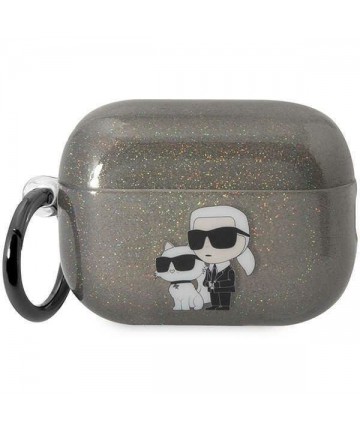 Karl Lagerfeld KLAP2HNKCTGK Airpods Pro 2 cover black/black Gliter Karl&Choupette