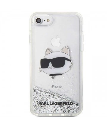 Karl Lagerfeld KLHCI8LNHCCS iPhone 7/8/ SE 2020/2022 silver/silver hardcase Glitter Choupette Head
